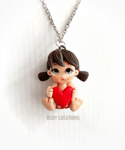 Alternative view of Baby girl pendant necklace, Cute baby necklace