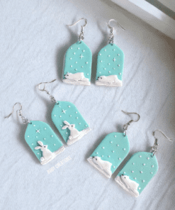 3 pair of earnings. bunny and bear.