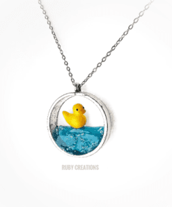 Duck necklace, Cute duck pendant, Rubber duck necklace