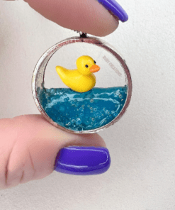Alternative view of Duck necklace, Cute duck pendant, Rubber duck necklace