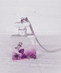 Cute purple perfume bottle necklace