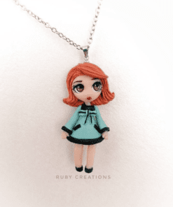 Alternative view of Queen's Gambit Doll Necklace, One Of A Kind Handmade Pendant