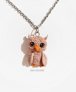 Baby owl necklace, One-of-a-kind handmade charm