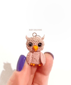 Alternative view of Baby owl necklace, One-of-a-kind handmade charm