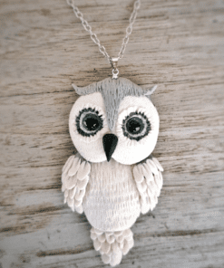 One Of A Kind White Owl Necklace