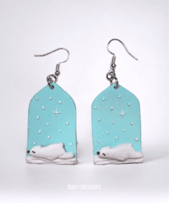 Polar bear earrings, Cute bear earrings
