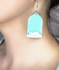 Alternative view of Polar bear earrings, Cute bear earrings