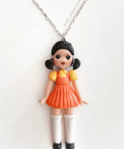 Made to order: Red Light-Green Light Doll Necklace