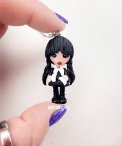 Alternative view of Unique Handmade Creepy Cute Doll Necklace | Polymer Clay Charm