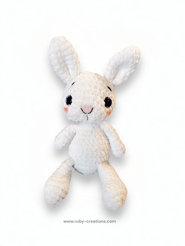 White rabbit on white background