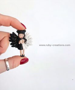 Black and White Angel Necklace