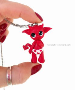 Alternative view of Adorable Little Red Devil Necklace