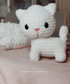 Alternative view of Adorable Handmade White Kitten Plushie