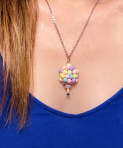 Alternative view of Girl With Balloons Necklace-Pink