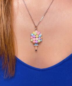 Alternative view of Girl With Balloons Necklace-Blue