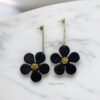 Black Flower Earrings