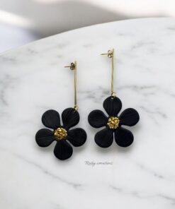Black Flower Earrings