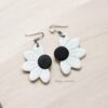 Black and White Daisy Earrings