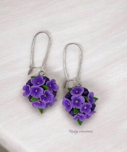 Purple Flower Earrings