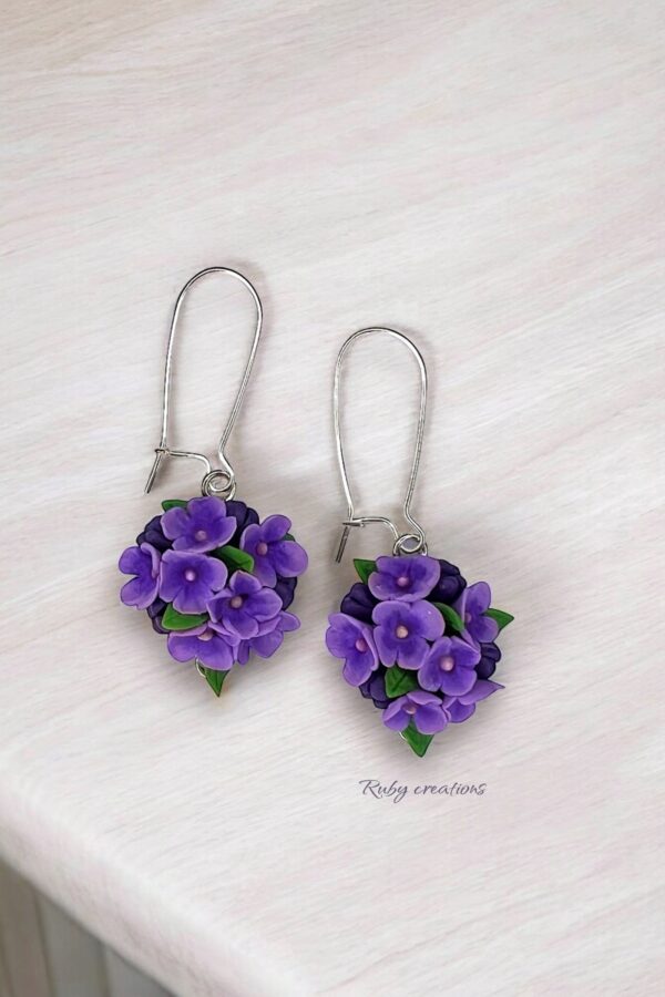 Purple Flower Earrings