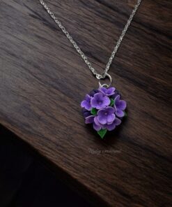 Alternative view of Purple Flower Necklace