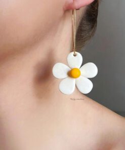Alternative view of Sweet Daisy Earrings - Handcrafted Polymer Clay