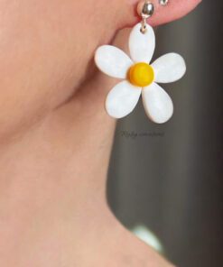 Alternative view of Classic Daisy Stud Earrings - Handmade Polymer Clay