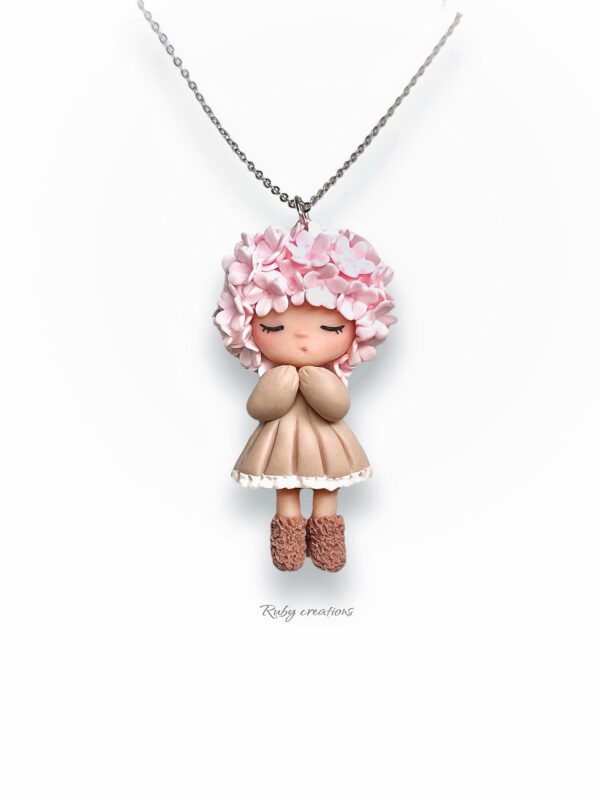 Floral Art Doll Necklace