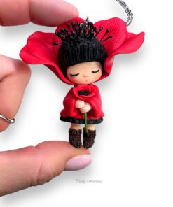 Handmade Poppy Necklace, Flowerettes collection, Real Cost of Handmade Creations