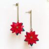 Christmas Poinsettia Earrings – Handmade polymer clay jewelry