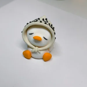 Meloquack Music Duck Figurine – Handmade Polymer Clay Desk Buddy