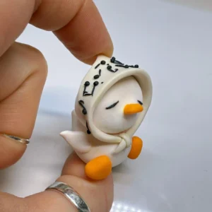 Alternative view of Meloquack Music Duck Figurine – Handmade Polymer Clay Desk Buddy
