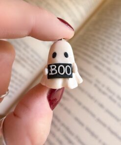 Polymer Clay Ghost Keychain: Handmade Halloween Charm