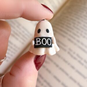 Polymer Clay Ghost Keychain: Handmade Halloween Charm