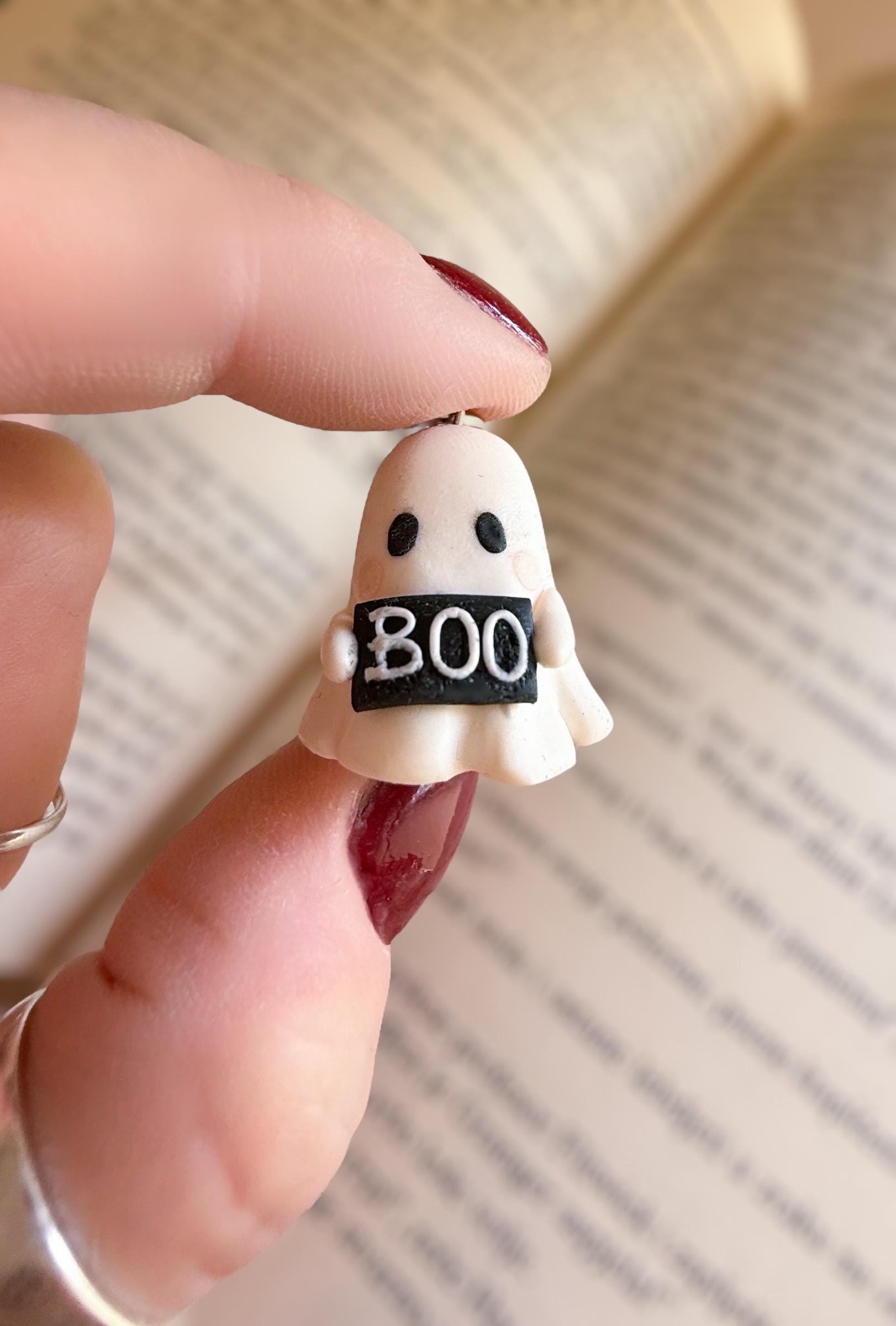 Polymer Clay Ghost Keychain: Handmade Halloween Charm