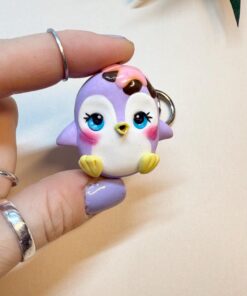 Kawaii Penguin Keychain: Polymer Clay Frostling Charm