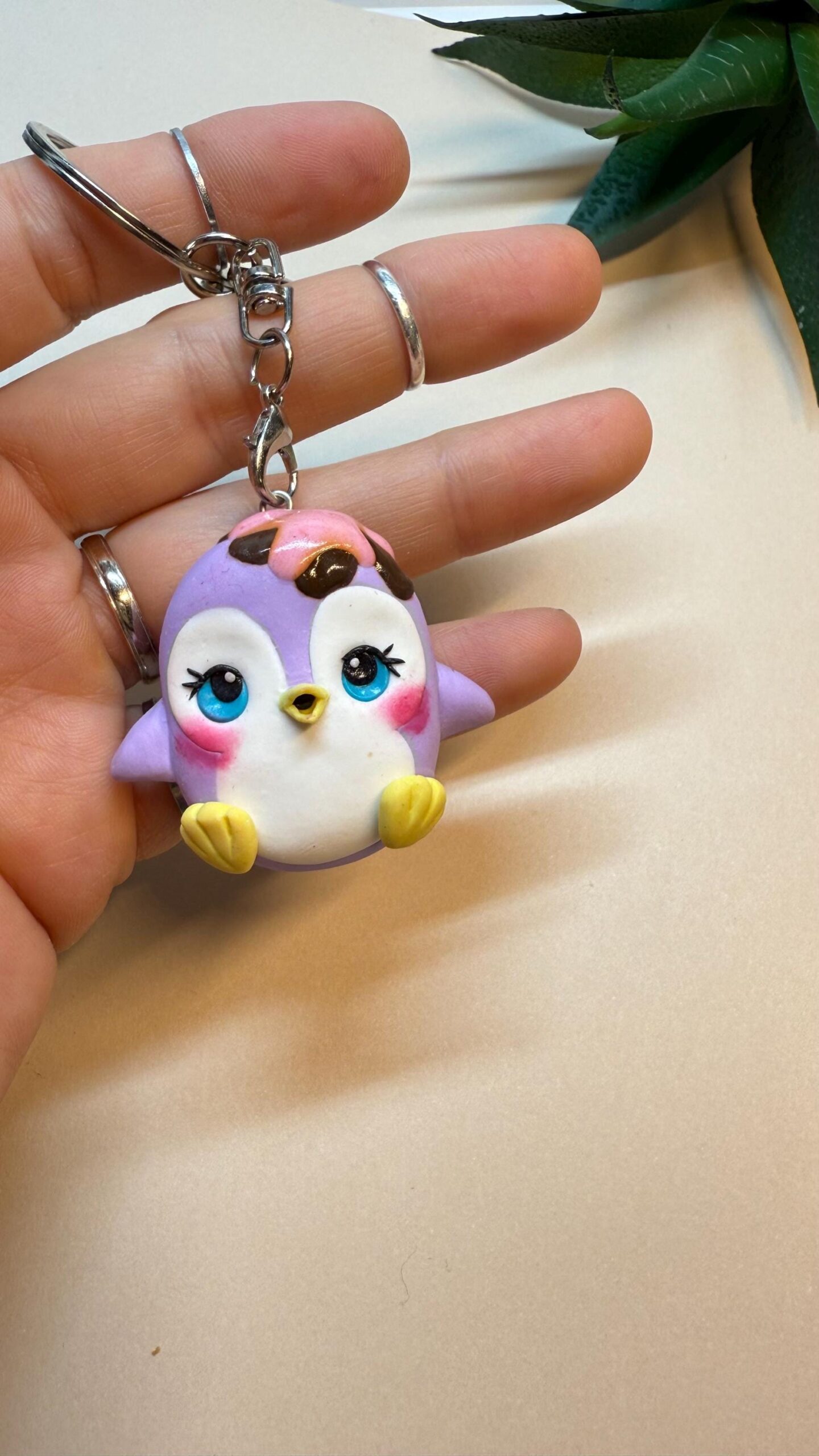 Kawaii Penguin Keychain: Polymer Clay Frostling Charm - Image 9