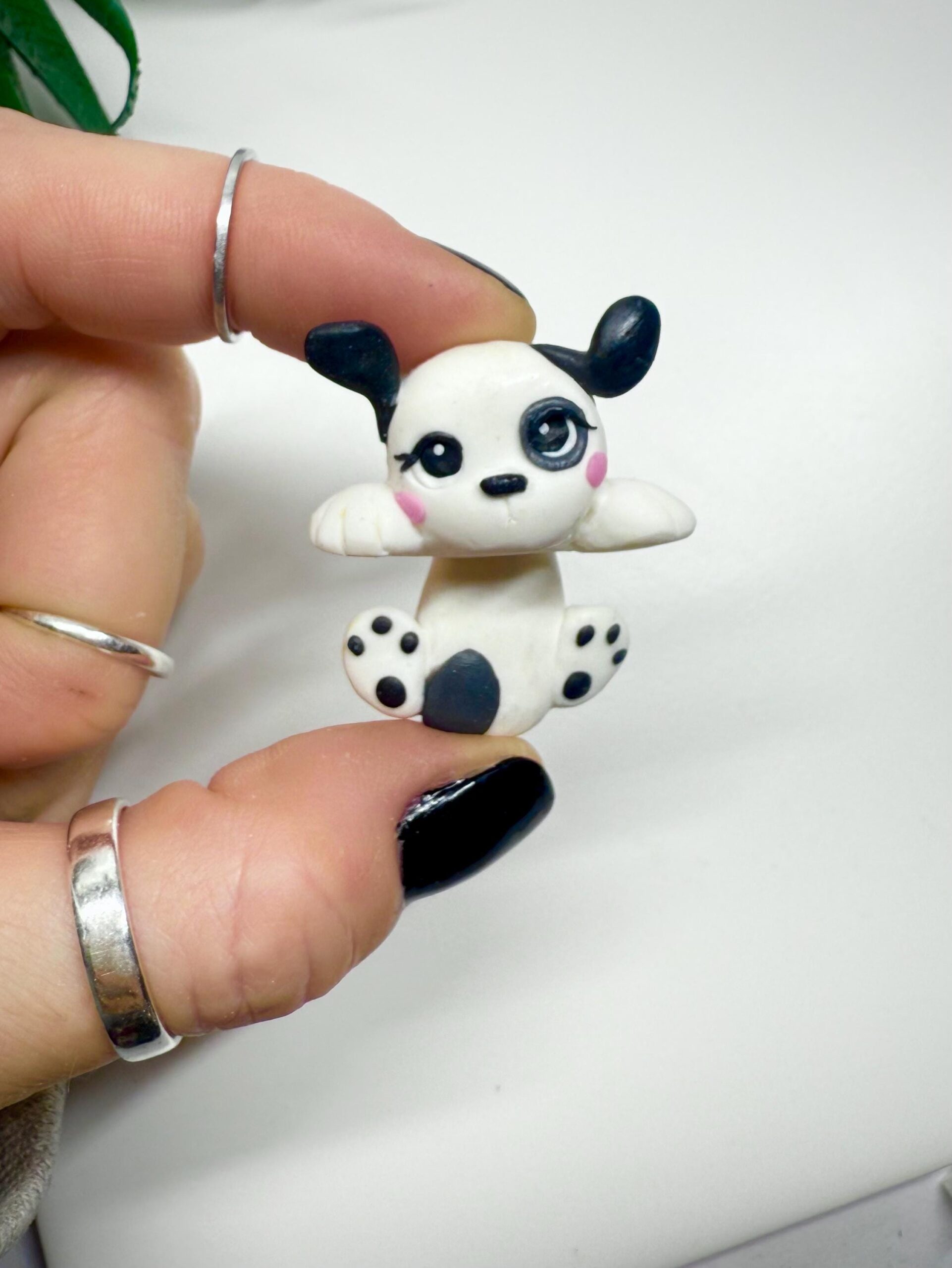 Handmade Polymer Clay Dog Phone Charm: Collectible Puppy with Eye Spot - Image 9