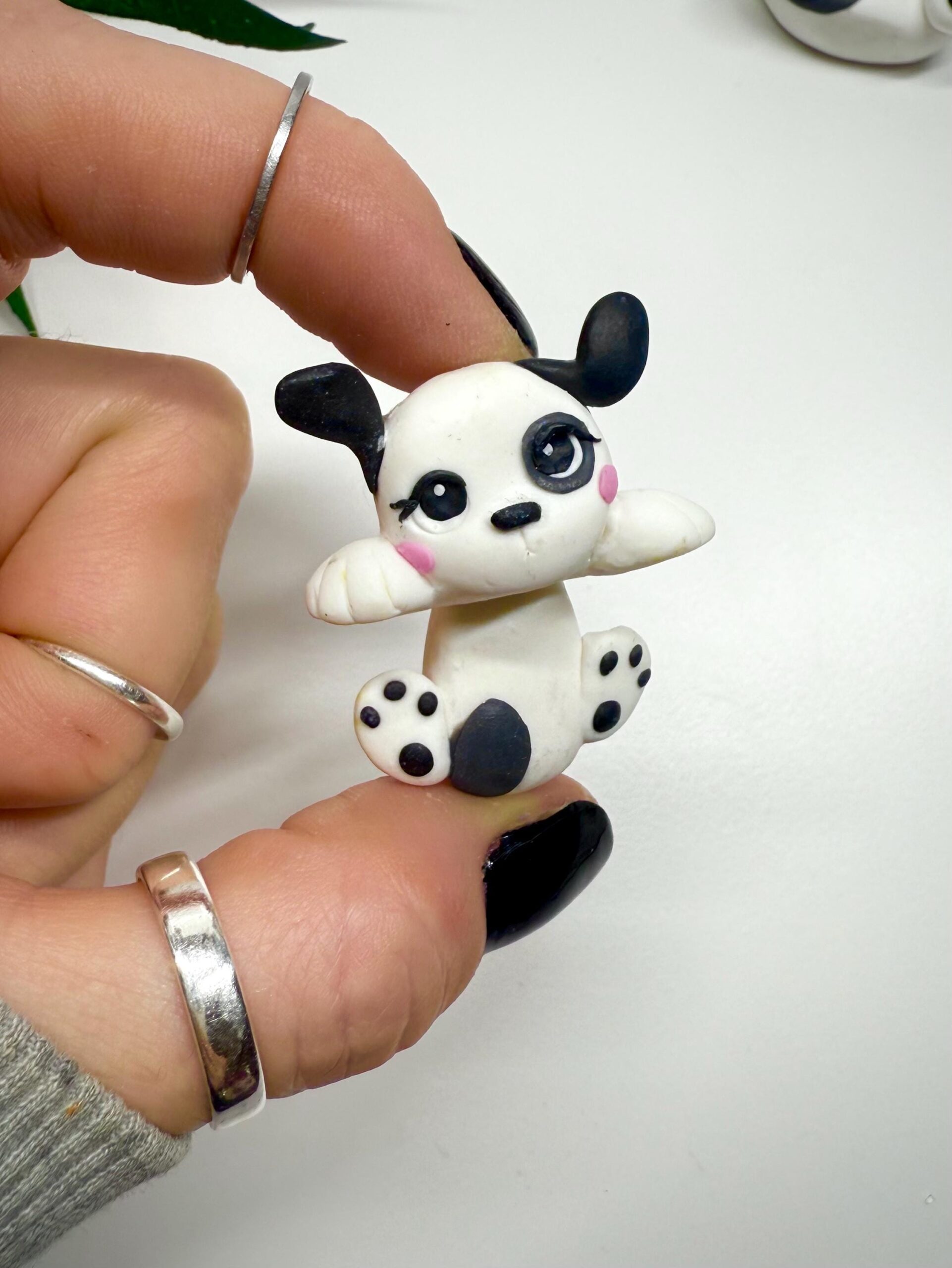 Handmade Polymer Clay Dog Phone Charm: Collectible Puppy with Eye Spot - Image 8