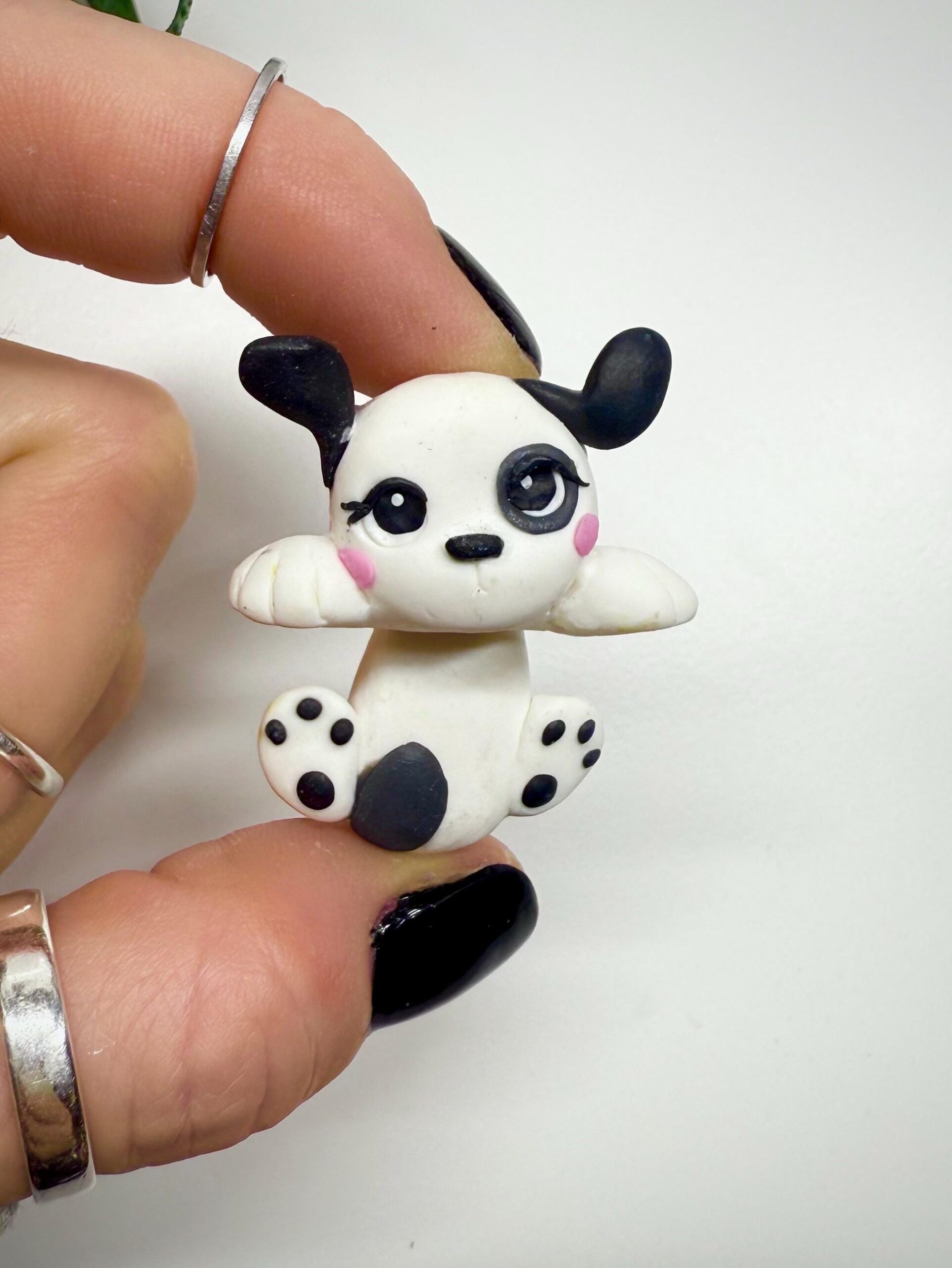 Handmade Polymer Clay Dog Phone Charm: Collectible Puppy with Eye Spot - Image 5