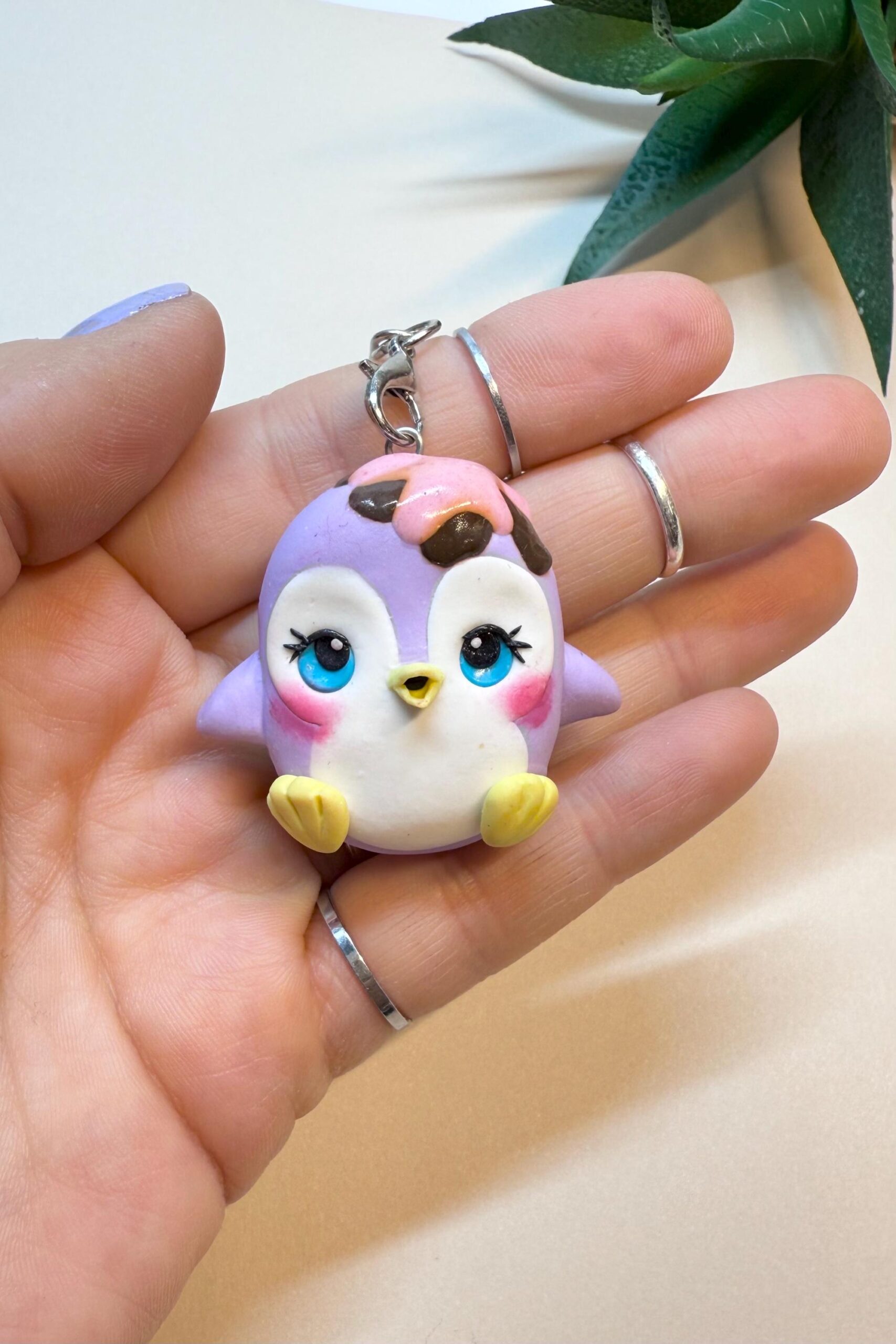 Kawaii Penguin Keychain: Polymer Clay Frostling Charm - Image 5