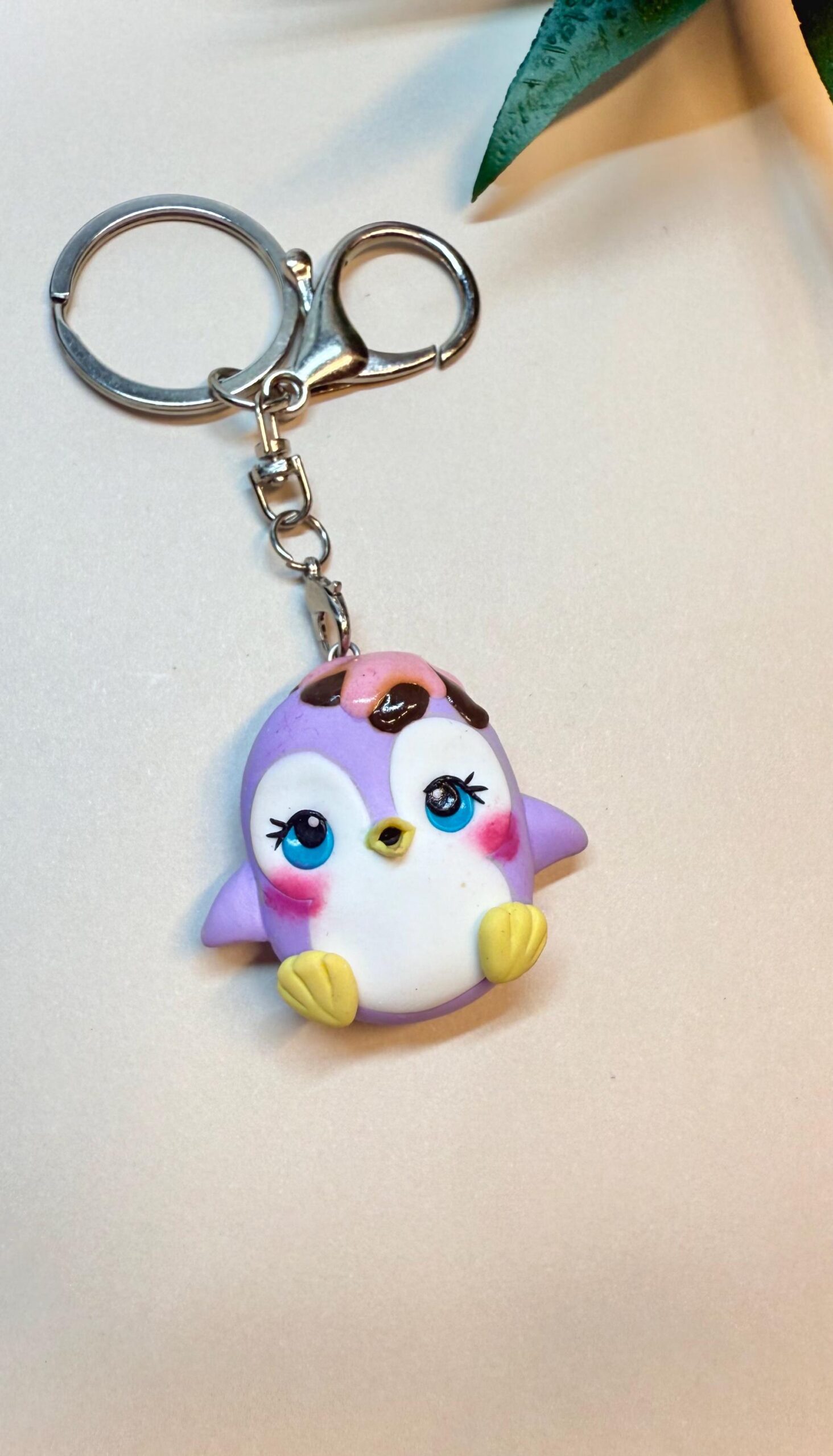 Kawaii Penguin Keychain: Polymer Clay Frostling Charm - Image 2