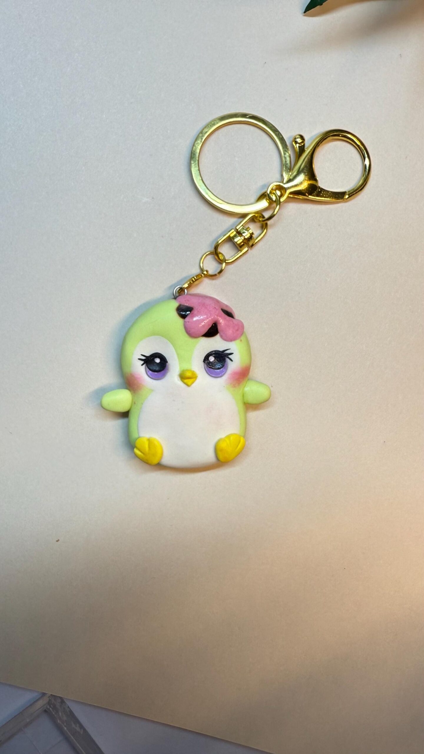 Handmade Polymer Clay Penguin Keychain: Collectible Frostlings Series Kawaii Pastel Animal Charm - Image 6