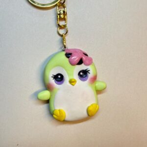Alternative view of Handmade Polymer Clay Penguin Keychain: Collectible Frostlings Series Kawaii Pastel Animal Charm