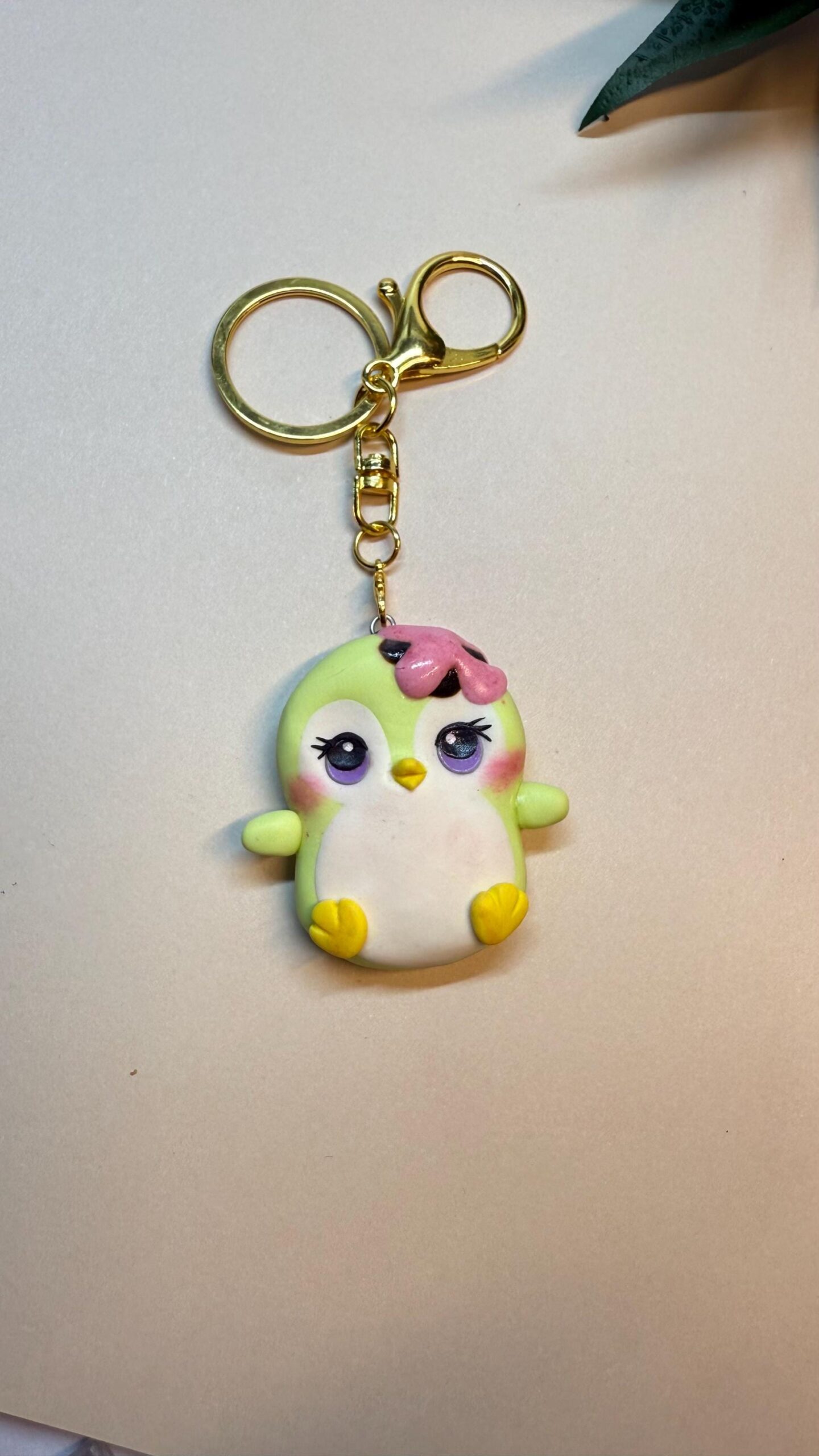 Handmade Polymer Clay Penguin Keychain: Collectible Frostlings Series Kawaii Pastel Animal Charm - Image 7
