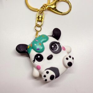 Alternative view of Polymer Clay Dog Keychain – Handmade Frostling Teddy Charm