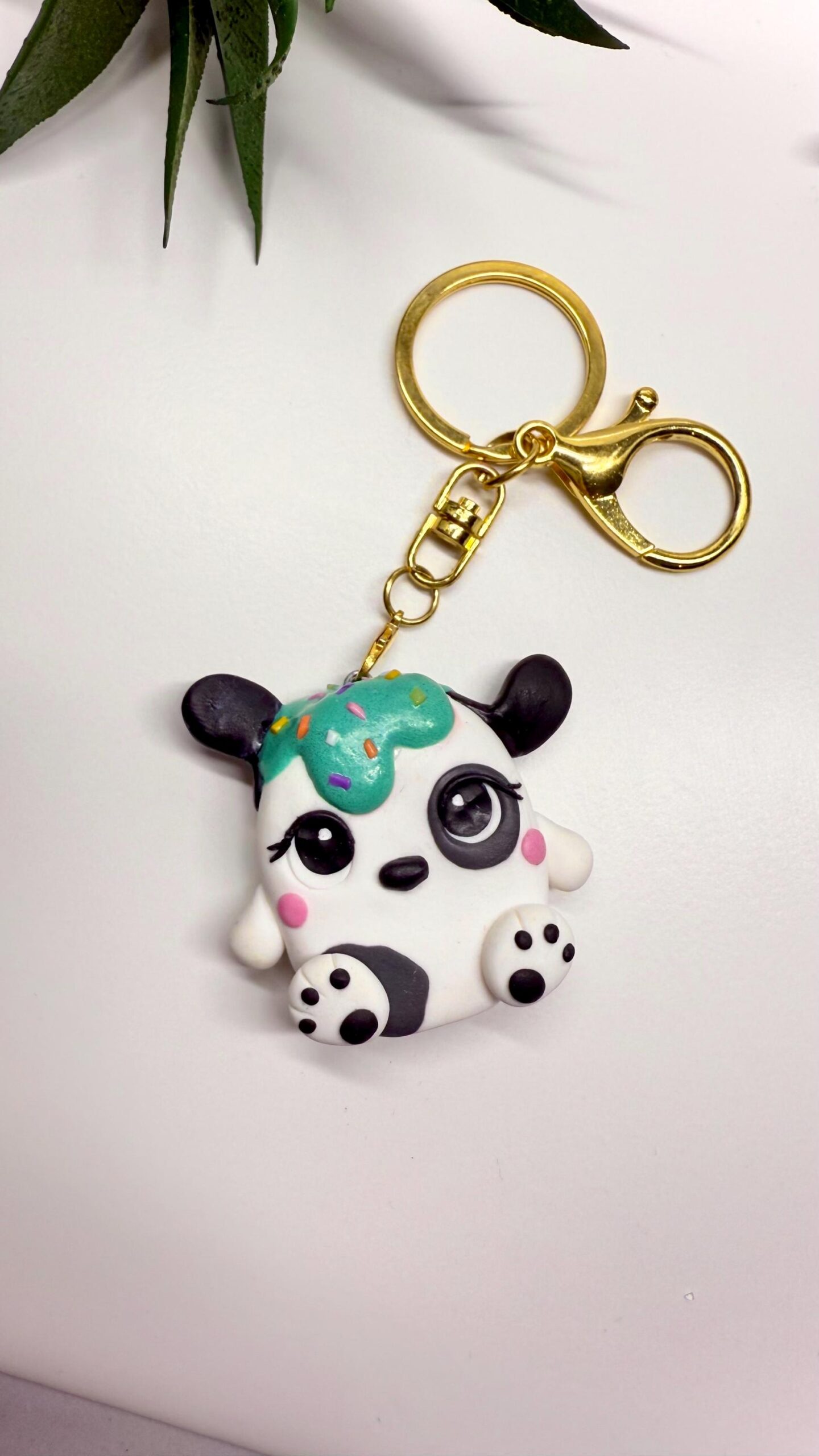 Polymer Clay Dog Keychain – Handmade Frostling Teddy Charm - Image 10