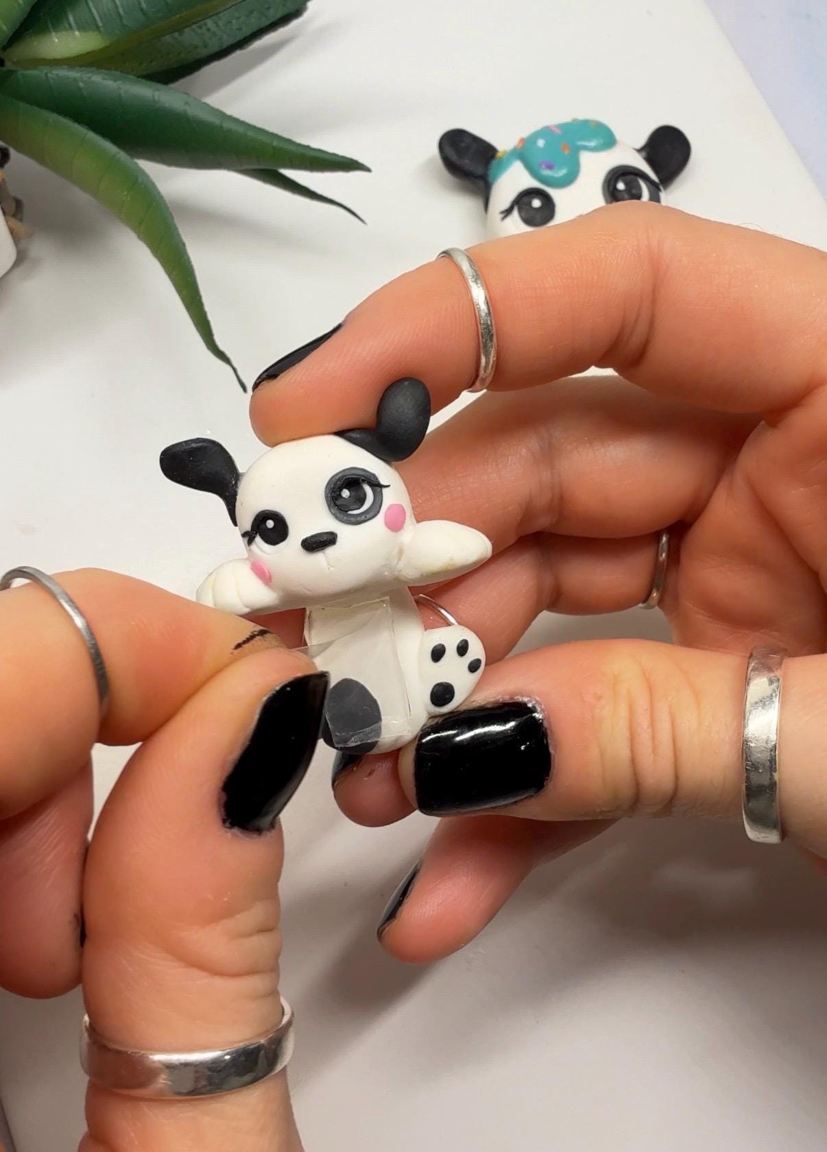 Handmade Polymer Clay Dog Phone Charm: Collectible Puppy with Eye Spot - Image 6