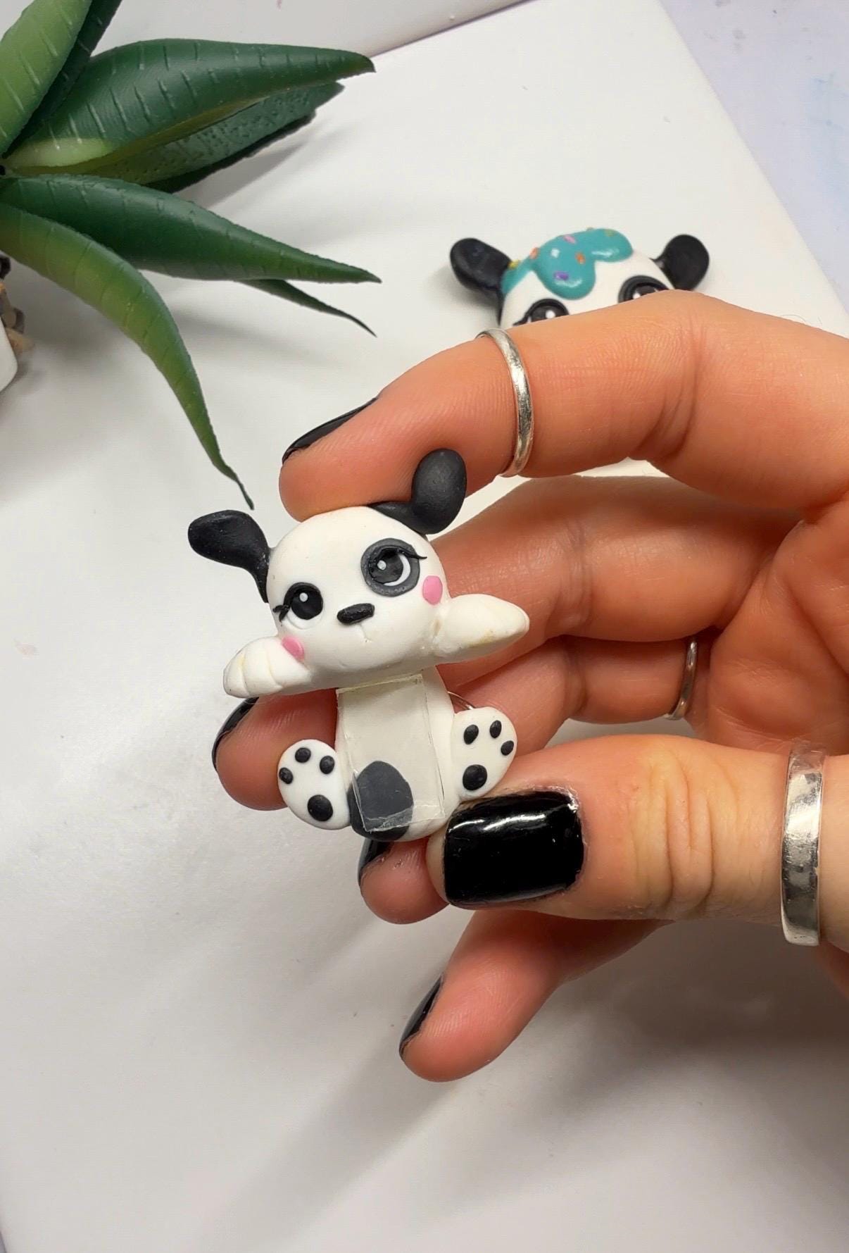 Handmade Polymer Clay Dog Phone Charm: Collectible Puppy with Eye Spot - Image 3