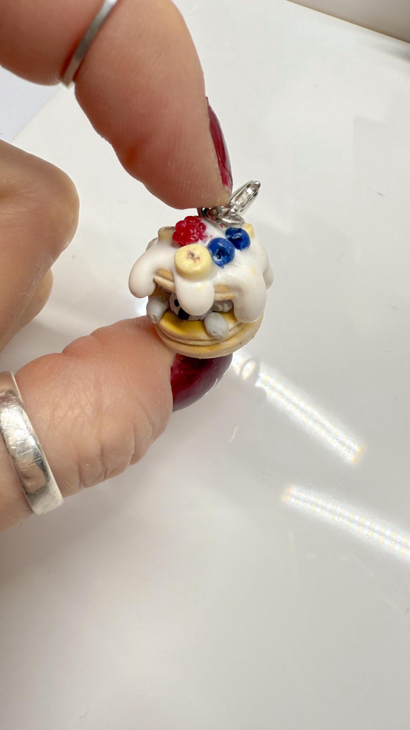 Koala Pancake Necklace, Handmade Polymer Clay Charm - Image 14